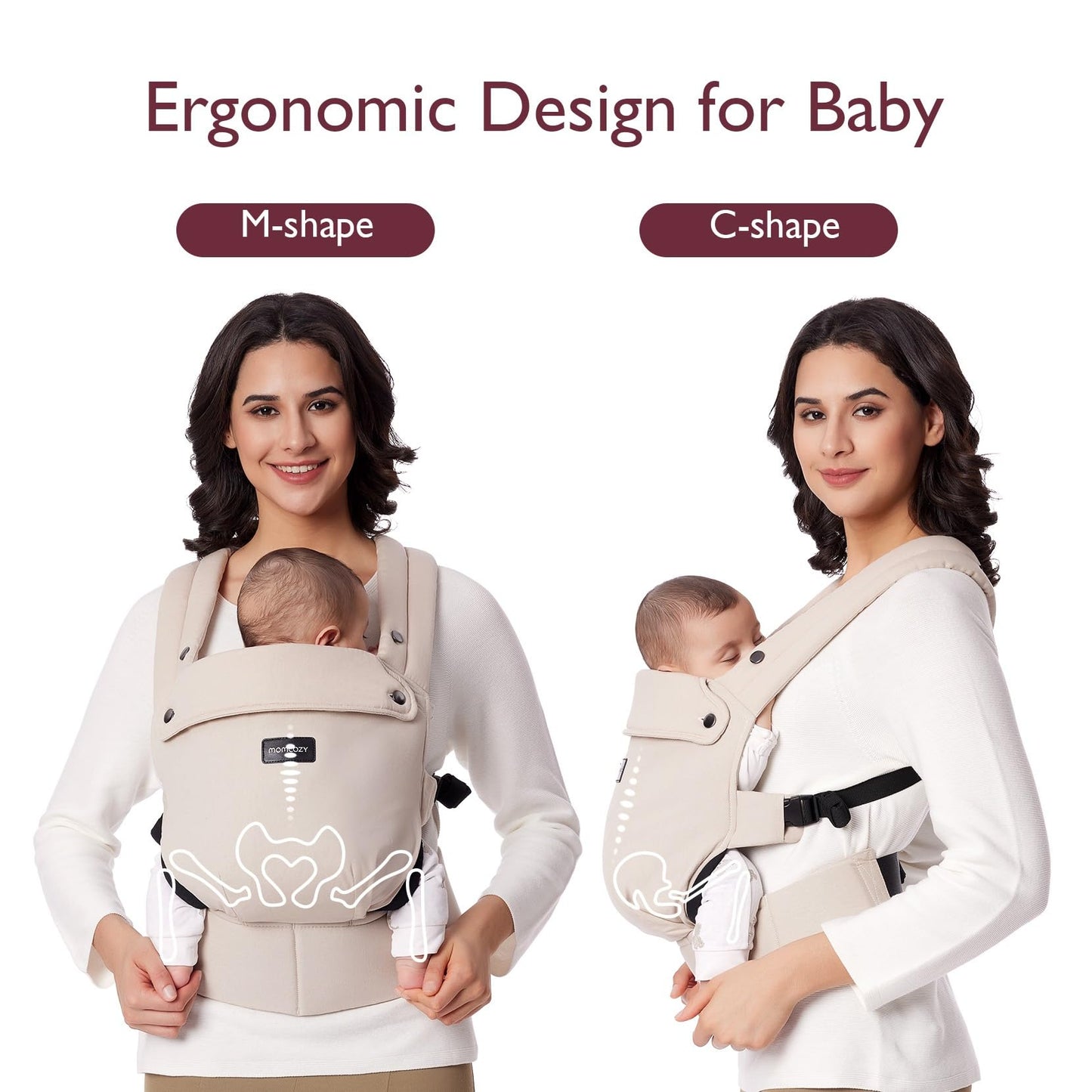 Baby Carrier - Ergonomic, Cozy and Lightweight Carrier for 7-44lbs, Effortless to Put On