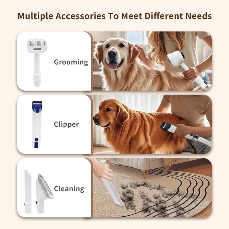 Pet Grooming Vacuum Hair: Dog Hair Grooming Kit - Professional Dog Vacuum - Deshedding Vac for Pet - Image 3