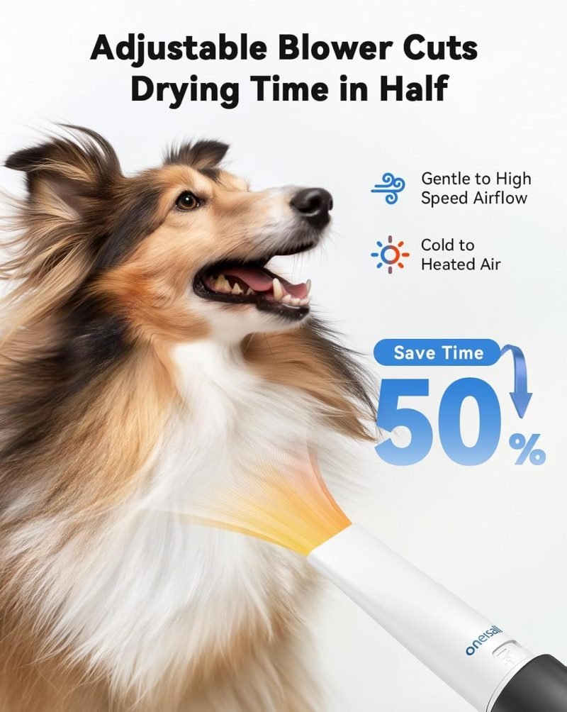Dog Vacuum & Dryer for Shedding Grooming, 8 in 1 Dog Grooming Kit with Metal Blades Pet Clippers - Image 3