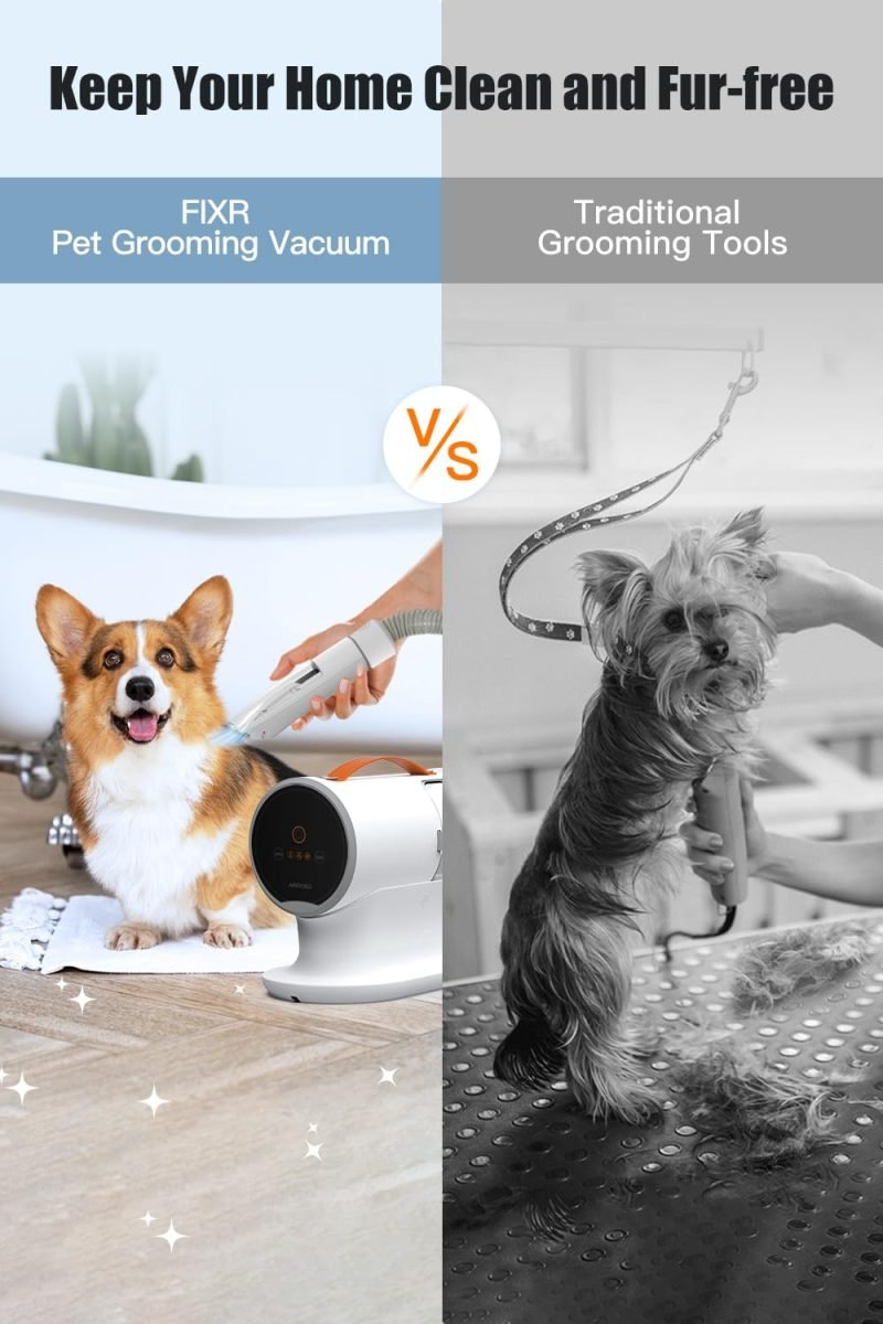 Dog Vacuum for Shedding Grooming, 12000pa Suction Dog Hair Vacuum Low Noise, 3 Levels, 5 Grooming Tools - Image 3
