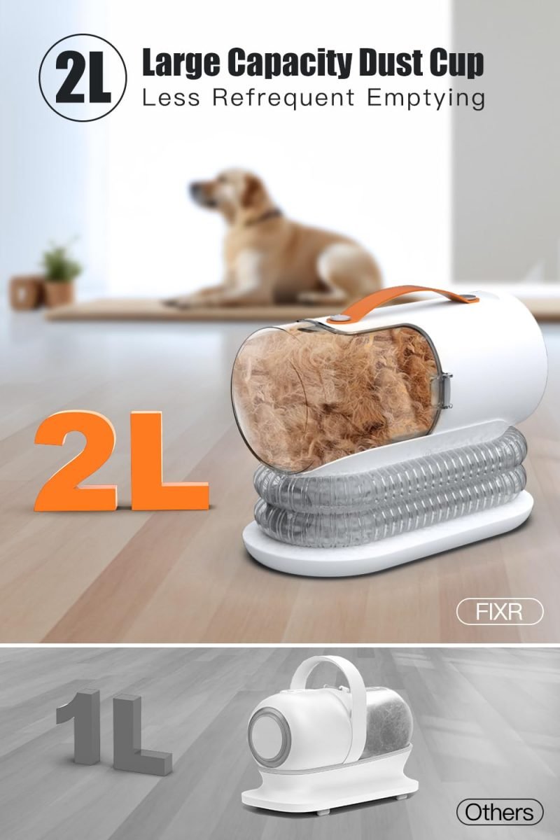Dog Vacuum for Shedding Grooming, 12000pa Suction Dog Hair Vacuum Low Noise, 3 Levels, 5 Grooming Tools - Image 4