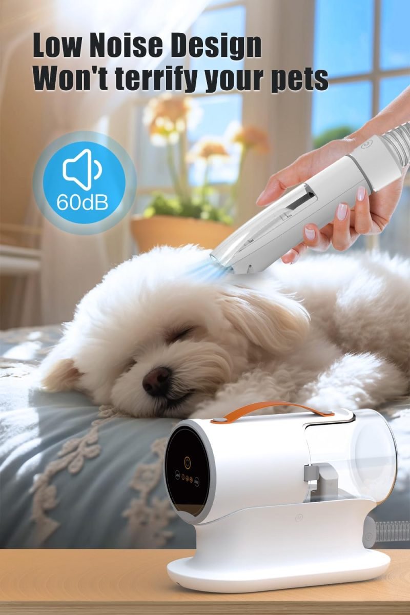 Dog Vacuum for Shedding Grooming, 12000pa Suction Dog Hair Vacuum Low Noise, 3 Levels, 5 Grooming Tools - Image 5