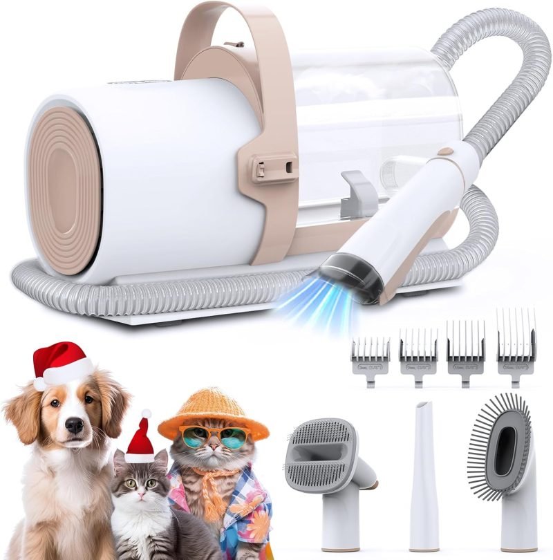 Dog Grooming Vacuum & Dog Hair Vacuum, 11000Pa Suction Power Dog Vacuum for Shedding Grooming