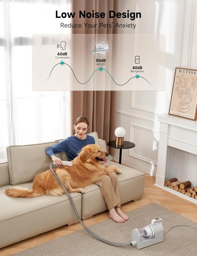 Dog Grooming Vacuum, 12000Pa Minimum 50dB Quiet Dog Vacuum for Shedding Grooming with 2L Dust Cup - Image 2