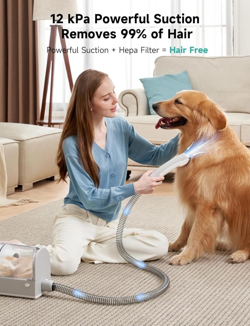 Dog Grooming Vacuum, 12000Pa Minimum 50dB Quiet Dog Vacuum for Shedding Grooming with 2L Dust Cup - Image 4