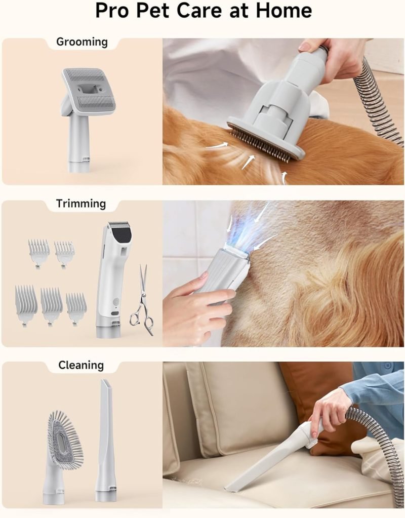 Dog Grooming Vacuum, 12000Pa Minimum 50dB Quiet Dog Vacuum for Shedding Grooming with 2L Dust Cup - Image 5