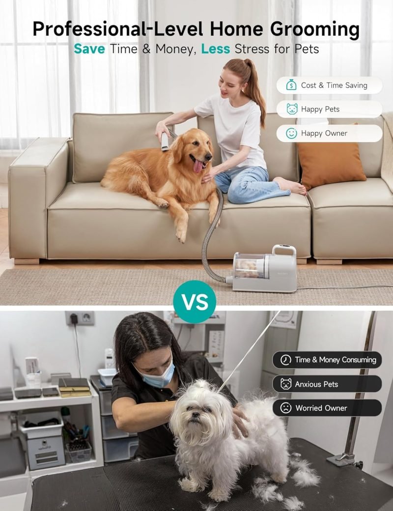 Dog Grooming Vacuum, 12000Pa Minimum 50dB Quiet Dog Vacuum for Shedding Grooming with 2L Dust Cup - Image 6
